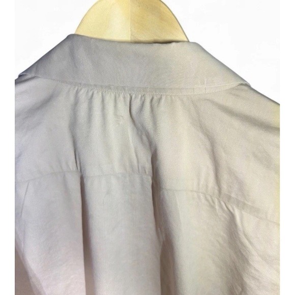 Vintage PRADA Made Italy Beige Stretch, Collar Lng Sleeve Dress Shirt 39"15-1/2" - Picture 9 of 16